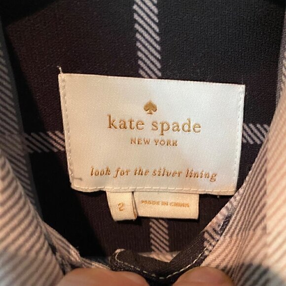 kate spade new york woodland plaid griffin dress sz 2 check rare hard to find - Picture 8 of 8